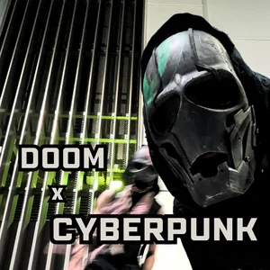 DOOM x CYBERPUNK Spotify playlist cover art