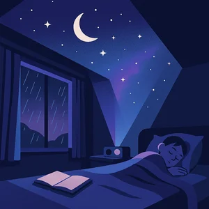 sleepy lofi nights 🌙 lo-fi with rain sounds Spotify playlist cover art
