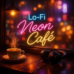 Cover art for lo-fi neon cafè