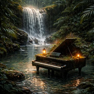 Relaxing Piano + Rain Spotify playlist cover art