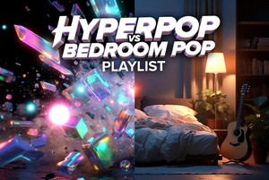 HYPERPOP vs Bedroom Pop playlist cover