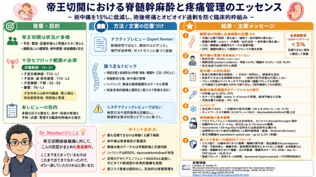 産科麻酔#39】帝王切開術後鎮痛の最高傑作レビューを読む - #ワンます